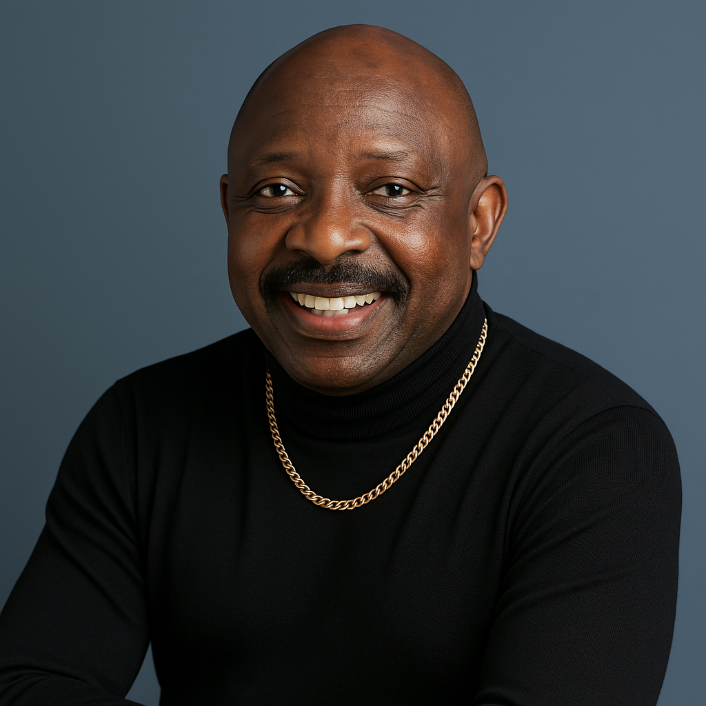 A turtleneck with a chain